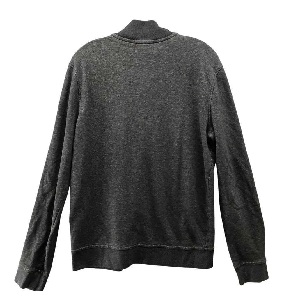 Banana Republic 1/4 Zip‎ Sweatshirt Mens M Dark Gray Elbow Patch Lightweight